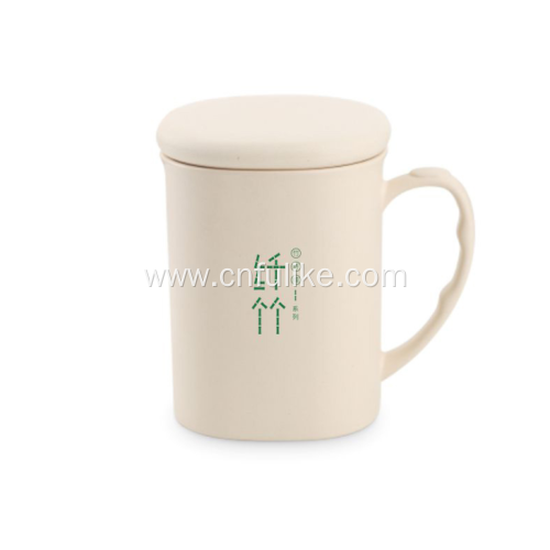 Bamboo Fiber Plastic Tableware Mugs with Lid